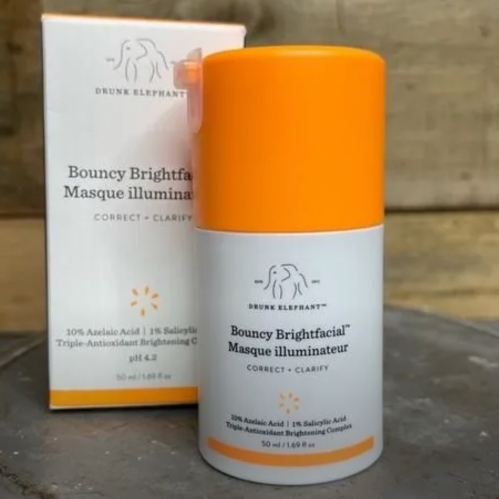 Drunk Elephant Bouncy Brightfacial Mask masque illuminateur skin care nib